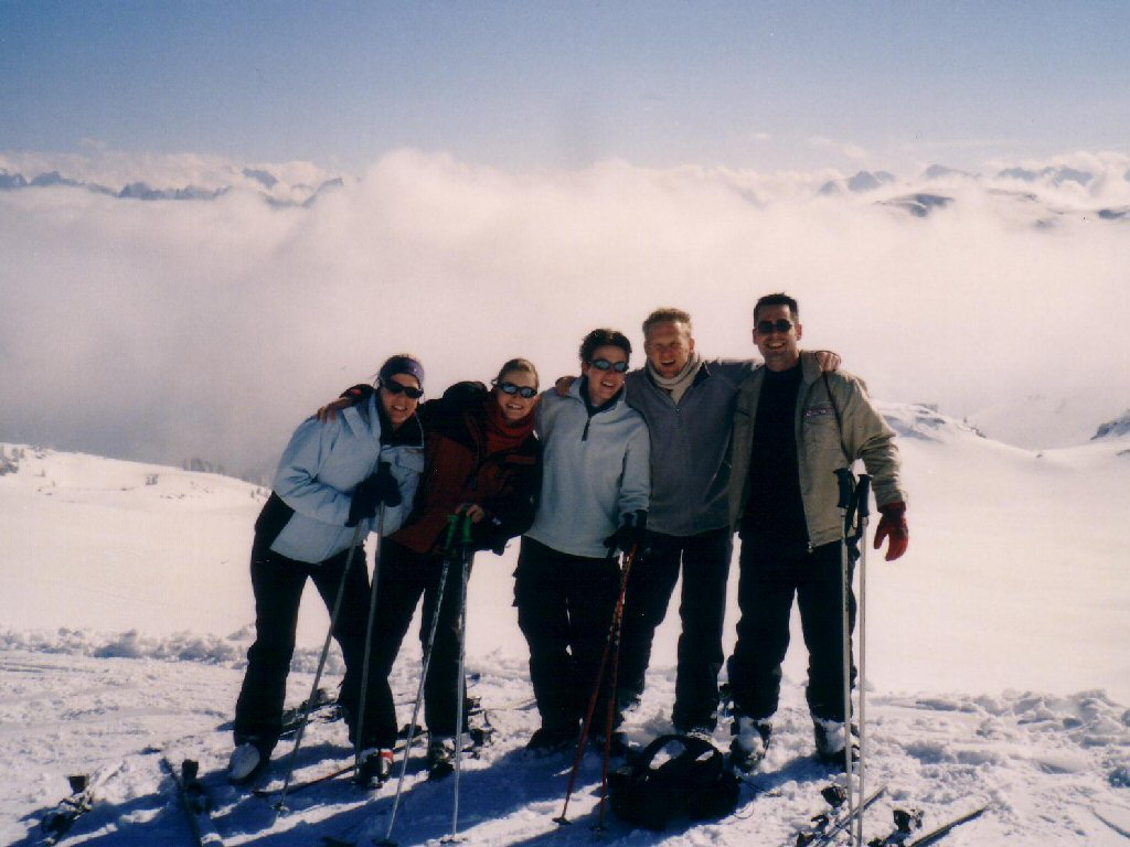 Tim`s friends skiing at the Hochzillertal ski resort