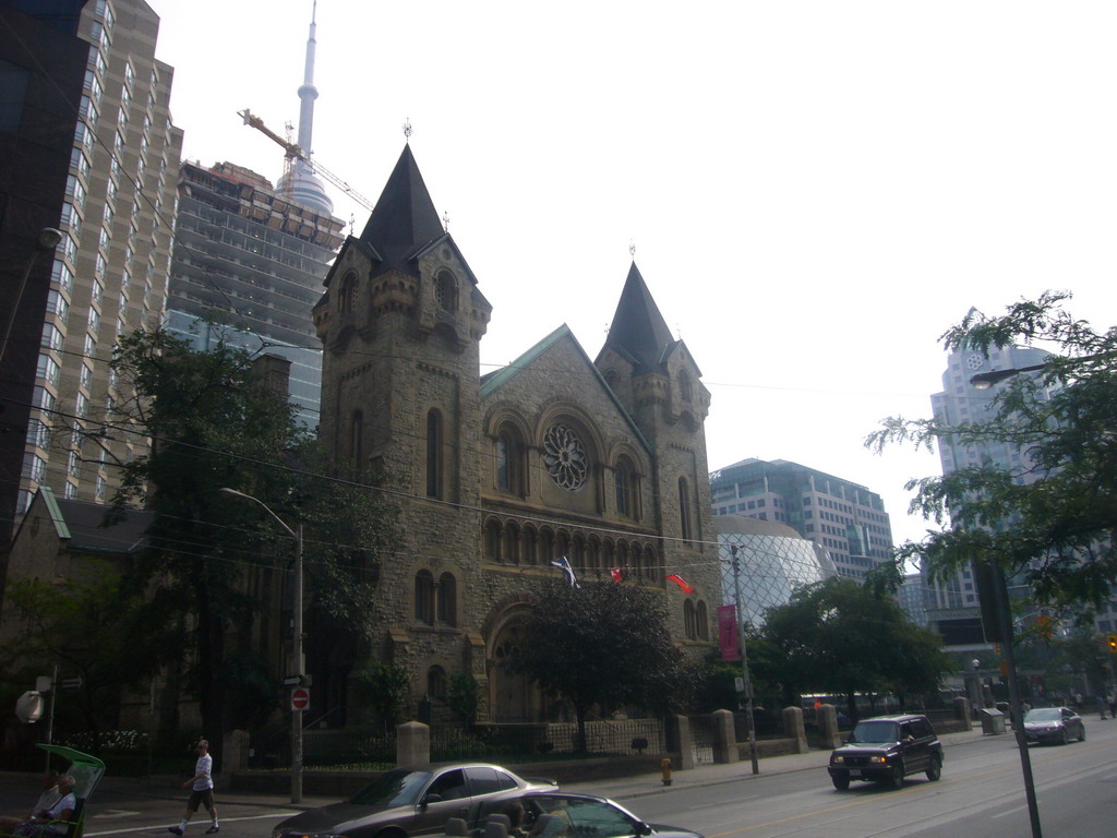 St. Andrew`s Church, the Roy Thomson Hall and the top of the CN Tower