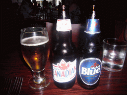 Molson Canadian beer and Labatt Blue beer in our dinner restaurant at King Street