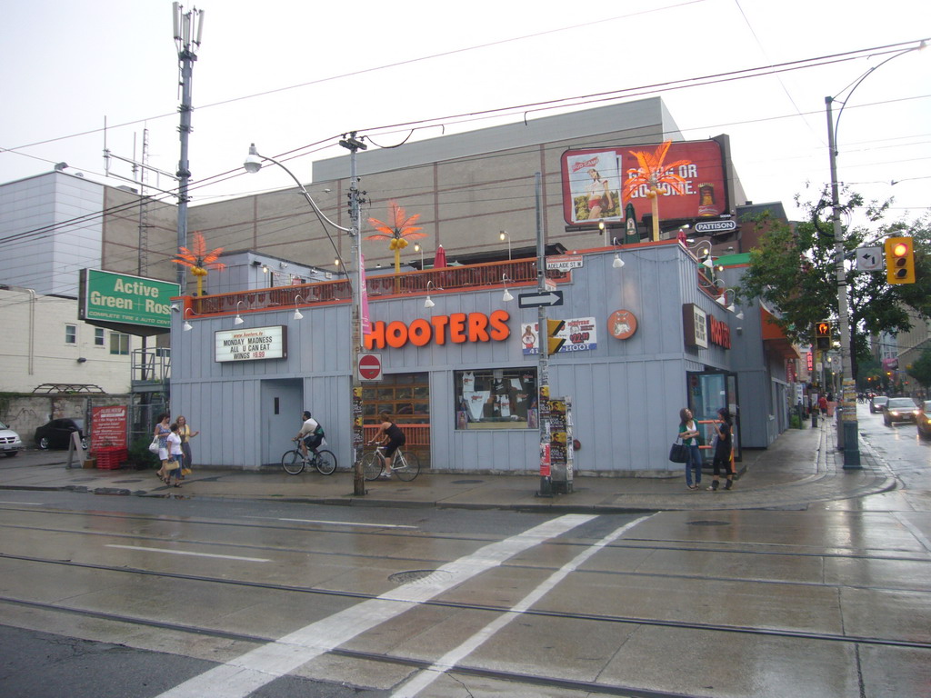 Hooters restaurant at the crossing of Adelaide Street and John Street