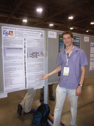 Tim and his scientific poster at the ISMB 2008