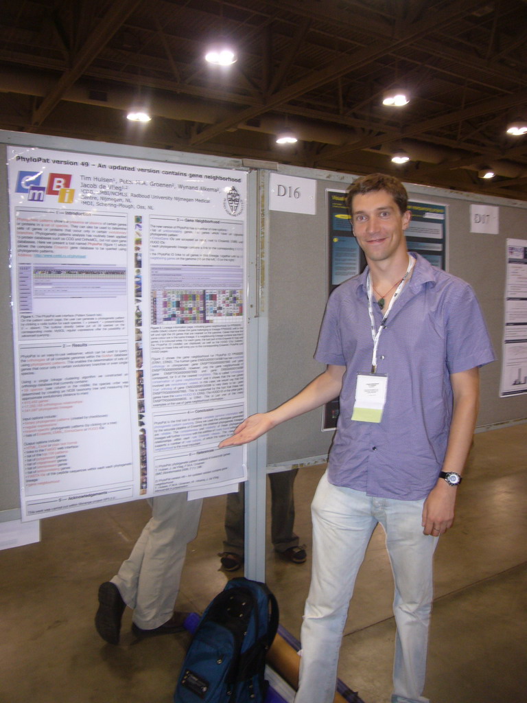 Tim and his scientific poster at the ISMB 2008