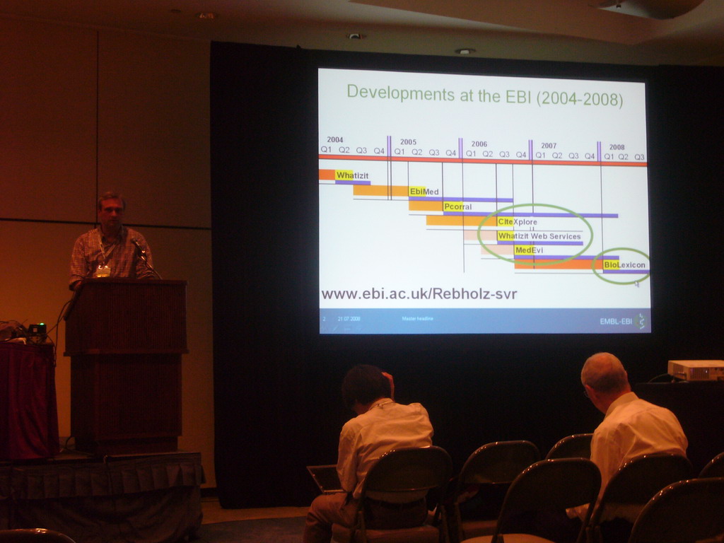 Presentation at the ISMB 2008