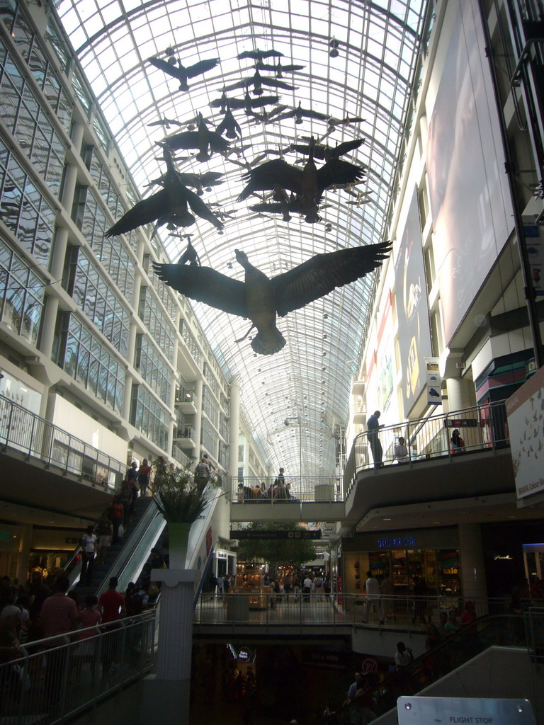 Piece of art `Flight Stop` in the Toronto Eaton Centre