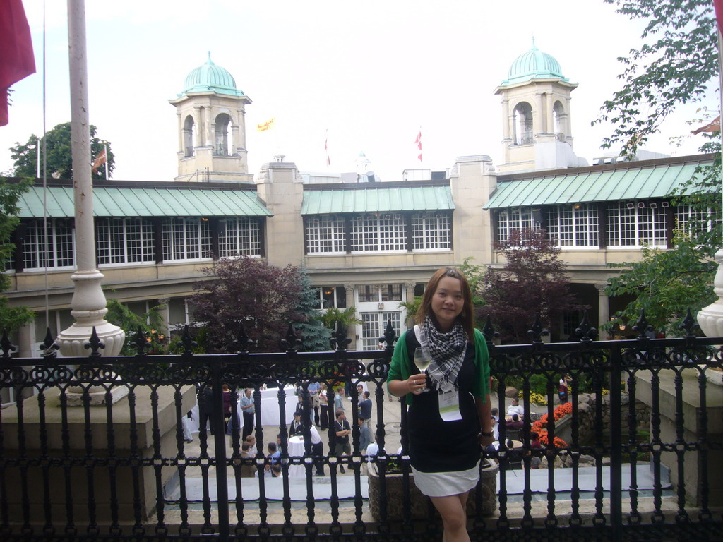 Miaomiao and the inner court of the Liberty Grand building