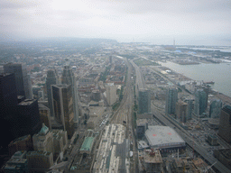 The Royal Bank Plaza, other skyscrapers and Union Station, from the 360 Revolving Restaurant in the CN Tower