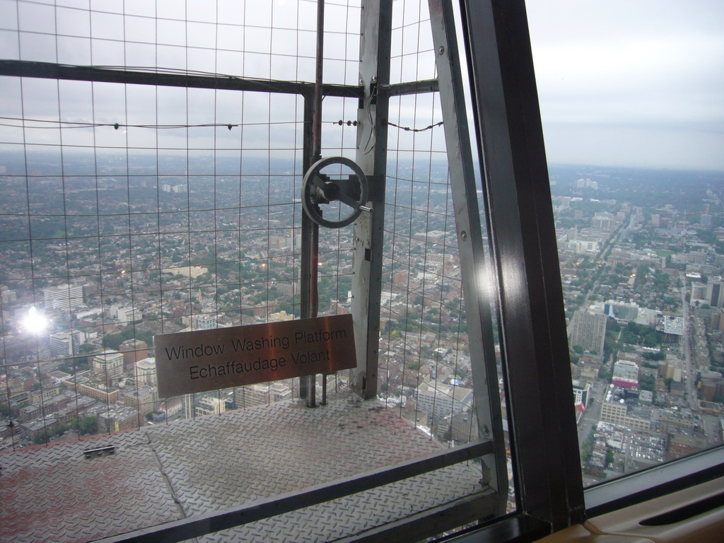 Window washing platform in the 360 Revolving Restaurant in the CN Tower