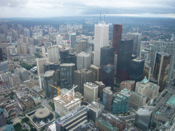 The Roy Thomson Hall, the Royal Bank Plaza and other skyscrapers, from the 360 Revolving Restaurant in the CN Tower