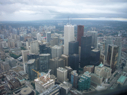 The Roy Thomson Hall, the Royal Bank Plaza and other skyscrapers, from the 360 Revolving Restaurant in the CN Tower