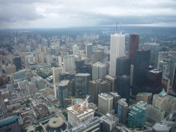 The Roy Thomson Hall, the Royal Bank Plaza and other skyscrapers, from the 360 Revolving Restaurant in the CN Tower