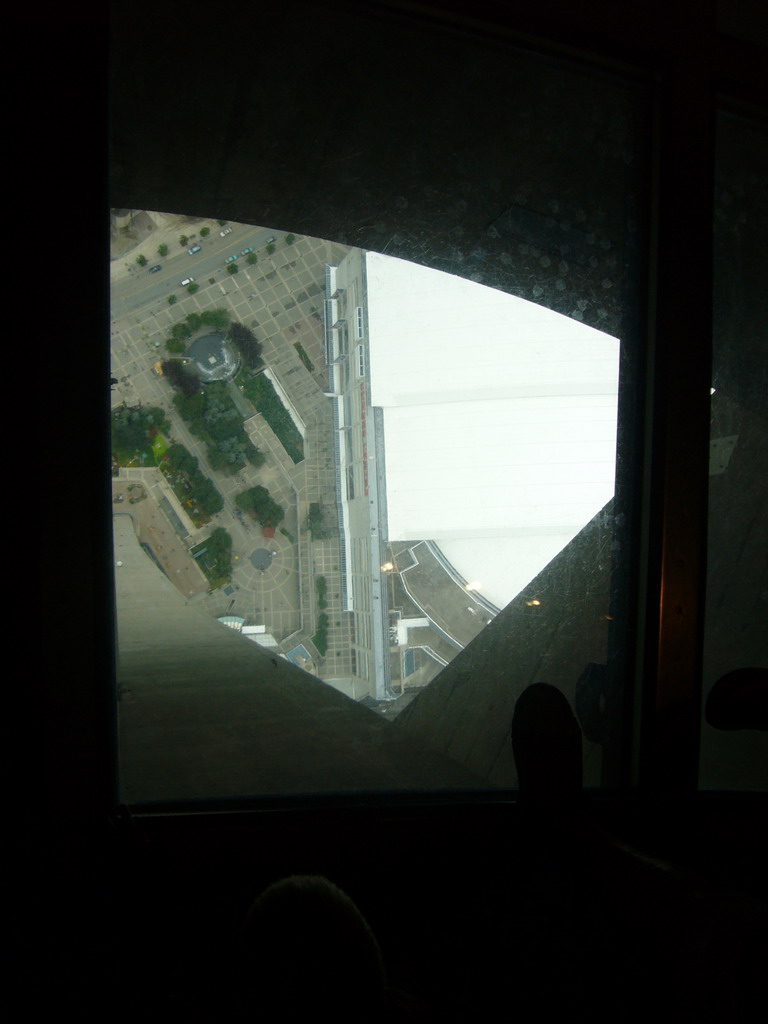 View down from the Glass Floor in the CN Tower