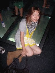 Miaomiao at the Glass Floor in the CN Tower