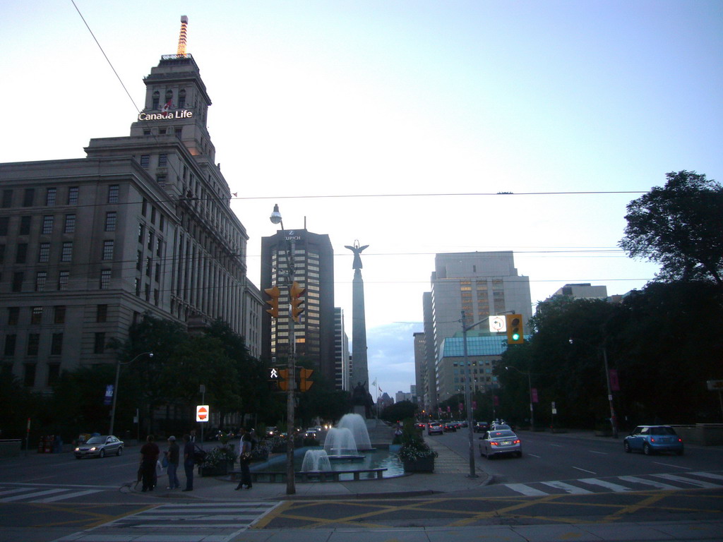 The South African War Memorial and the Canada Life Building at University Street