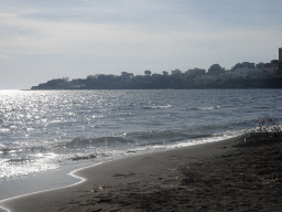 The RenaNera Beach, the Tyrrhenian Sea and buildings at the west side of the town