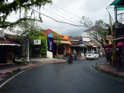 The Jalan Monkey Forest street, viewed from the taxi