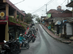 The Jalan Monkey Forest street, viewed from the taxi