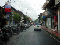 The Jalan Monkey Forest street, viewed from the taxi