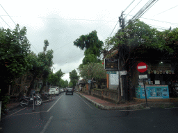 The Jalan Hanoman street, viewed from the taxi