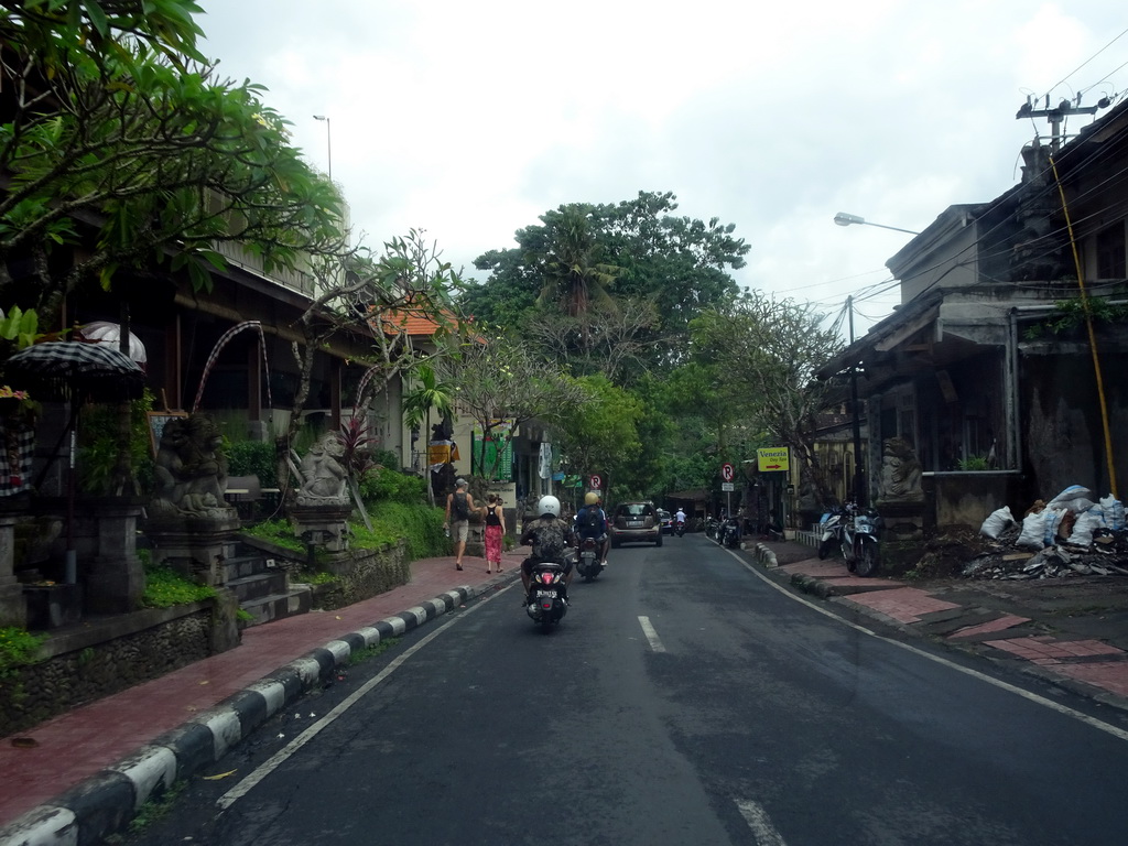 The Jalan Hanoman street, viewed from the taxi