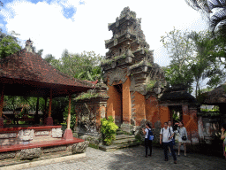 Pavilion and gate with closed doors at the Puri Saren Agung palace