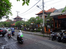 Front of the Ubud Tourist Information Centre at the crossing of the Jalan Monkey Forest street and the Jalan Raya Ubud street