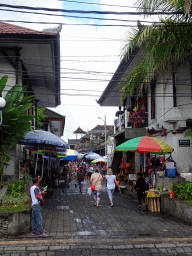 The Jalan Karna street and the Ubud Traditional Art Market, viewed from the Jalan Raya Ubud street
