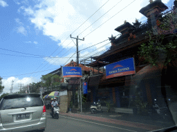 Front of a temple at the Jalan Cokorda Gede Rai street, viewed from the taxi