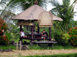 Pavilion and lamp at the Bebek Joni Restaurant