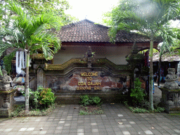 Welcome sign at the entrance to the Goa Gajah temple