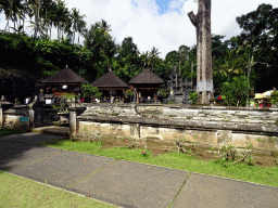 Large tree, the bathing place and the Pura Taman temple at the Goa Gajah temple