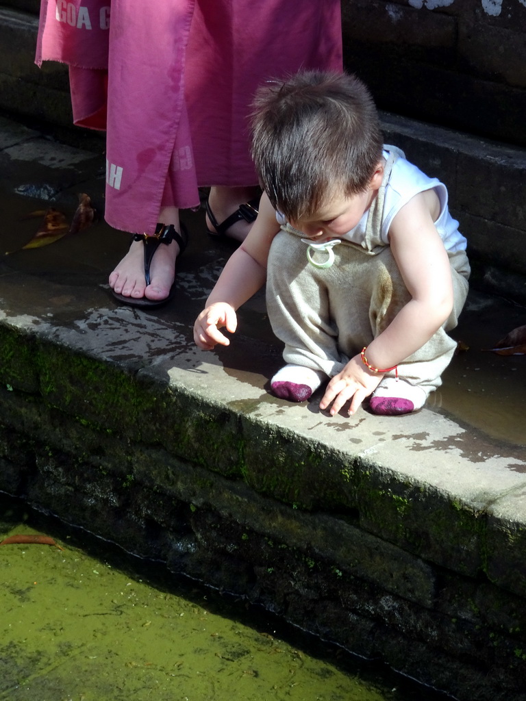 Max at the bathing place at the Goa Gajah temple