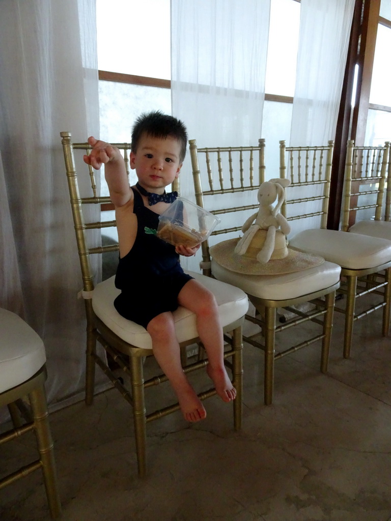 Max in a pavilion at the Tirtha Wedding Chapel