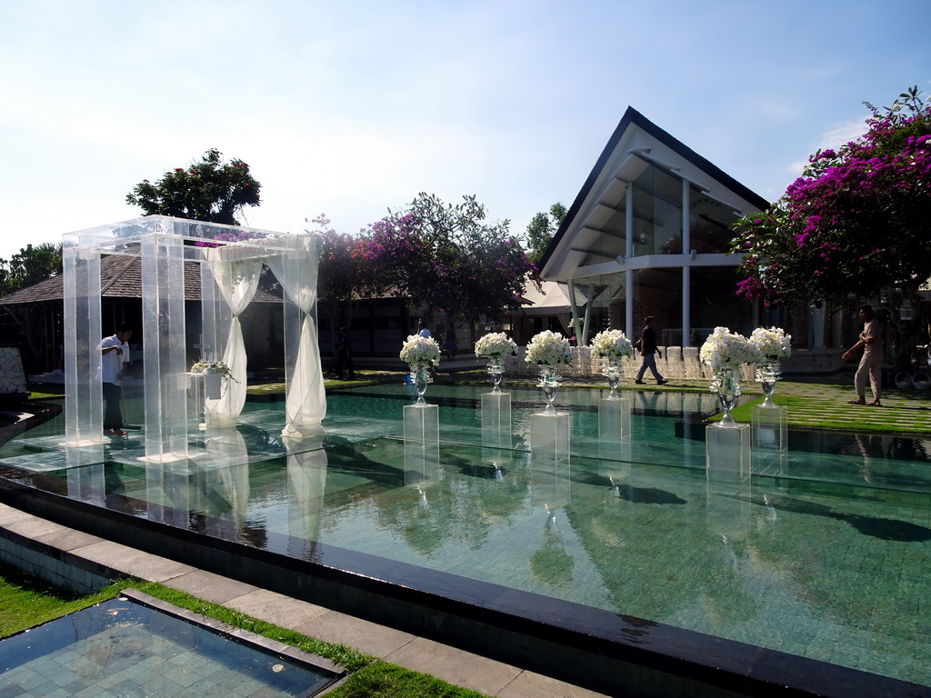 Walkway, altar and main pavilion at the Tirtha Wedding Chapel