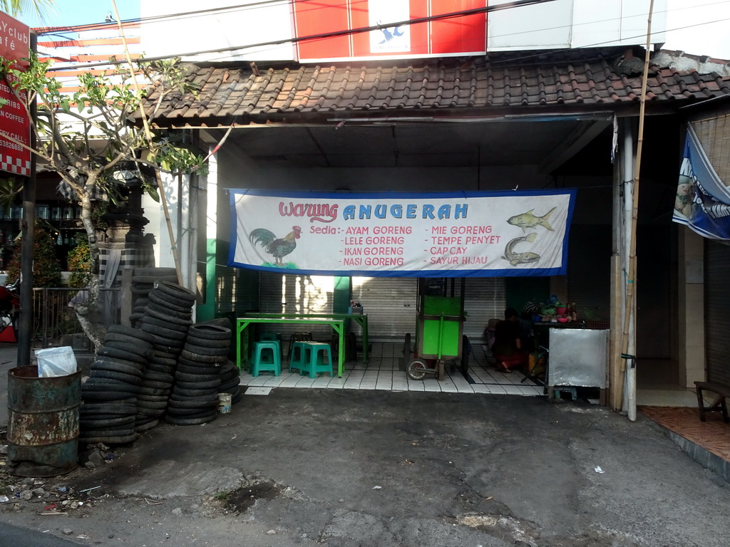 Restaurant at the Jalan Raya Uluwatu street at Ungasan, viewed from the taxi to Nusa Dua