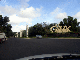 Entrance to the Garuda Wisnu Kencana Cultural Park at Ungasan, viewed from the taxi from Beraban