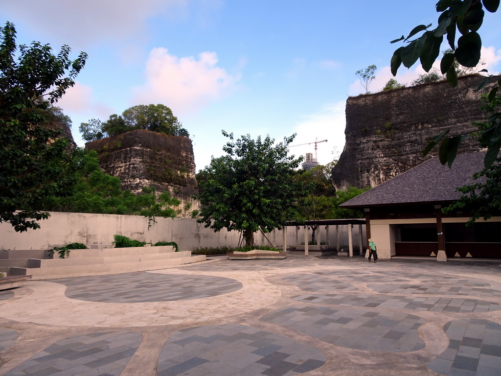 Entrance square of the Garuda Wisnu Kencana Cultural Park at Ungasan, with a view on the Statue of Vishnu riding Garuda, under construction