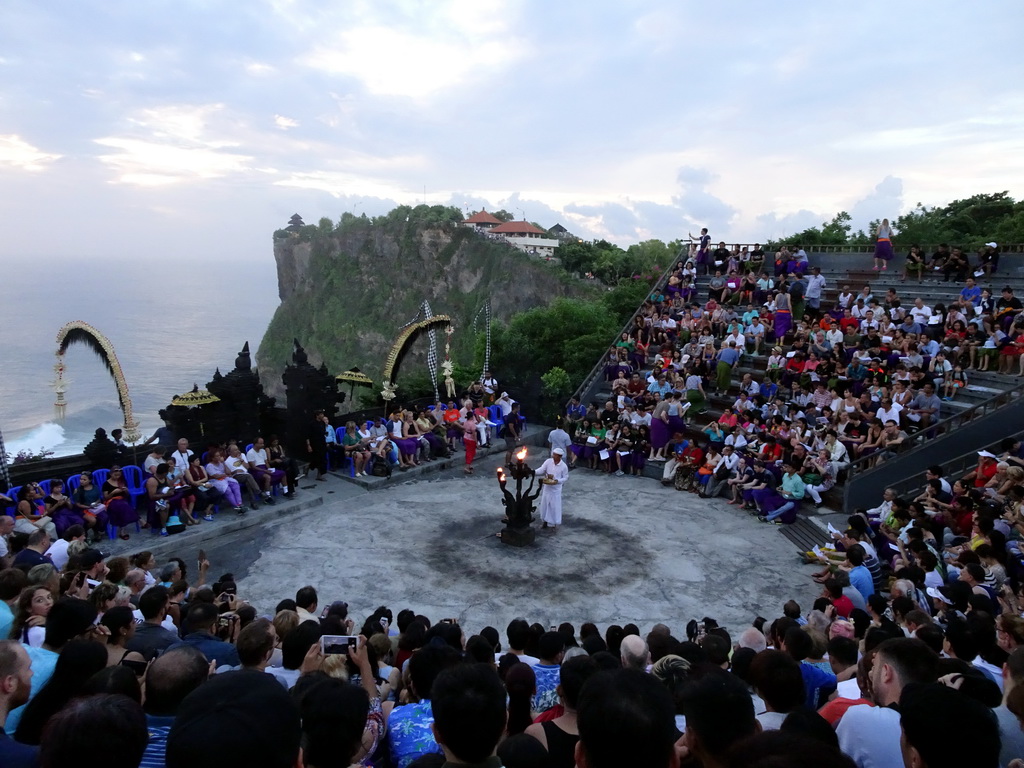 The Amphitheatre of the Pura Luhur Uluwatu temple, right before the Kecak and Fire Dance