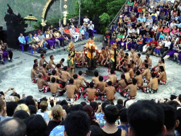 Rama, Sita and Laksamana during Act 1 of the Kecak and Fire Dance at the Amphitheatre of the Pura Luhur Uluwatu temple