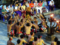 Rahwana during Act 2 of the Kecak and Fire Dance at the Amphitheatre of the Pura Luhur Uluwatu temple, at sunset