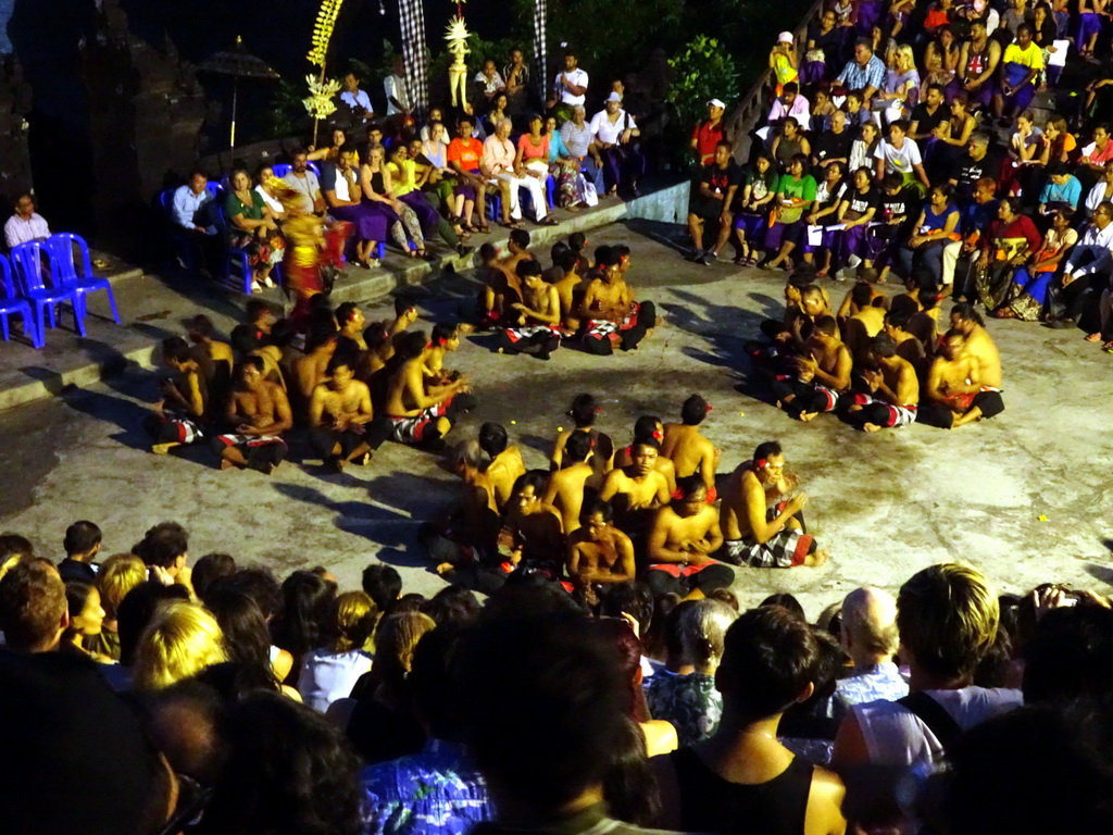 Sita during Act 4 of the Kecak and Fire Dance at the Amphitheatre of the Pura Luhur Uluwatu temple, by night