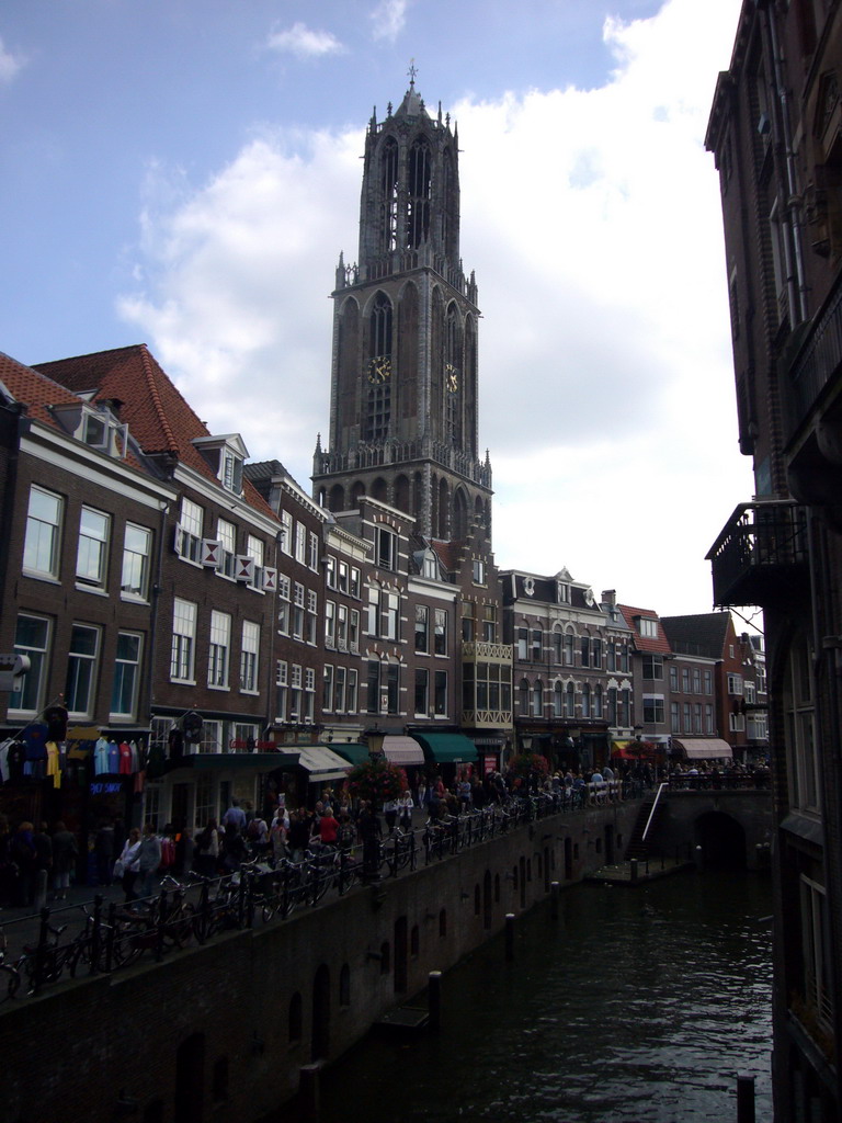 Vismarkt street, canal and Dom Tower