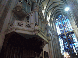 Organ and stained glass window in the Dom Church