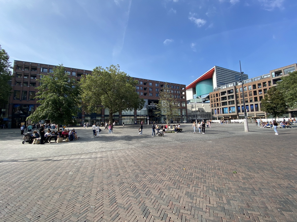 The Vredenburgplein square with the east side of the Hoog Catharijne shopping mall and the TivoliVredenburg concert hall