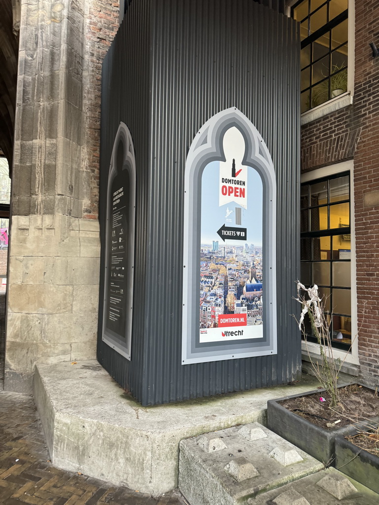 Sign at the bottom of the Dom Tower at the Jacob van Eyckpassage street