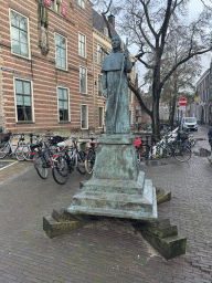 Statue of Adrianus VI in front of the Paushuize building at the Pausdam square