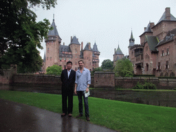 Tim and Miaomiao`s friend in front of the Châtelet building and the De Haar Castle