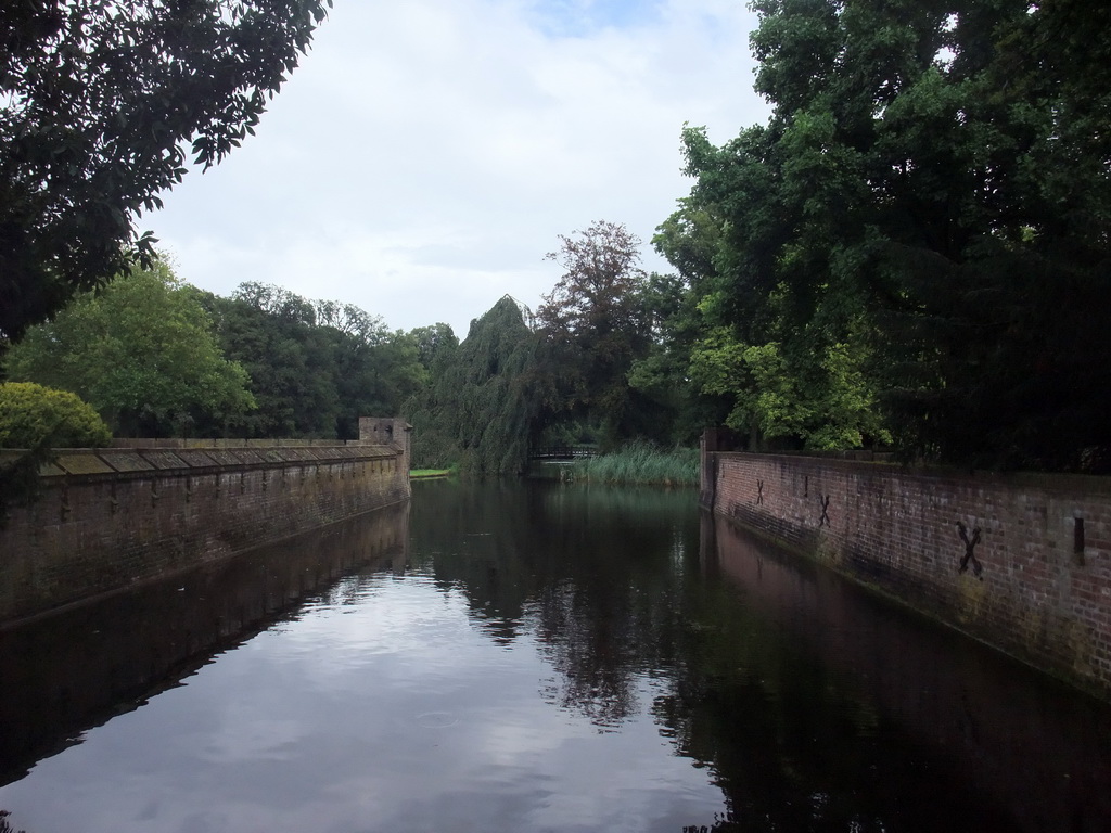 Canals on the north side of the De Haar Castle, viewed from the bridge leading to the Chapel