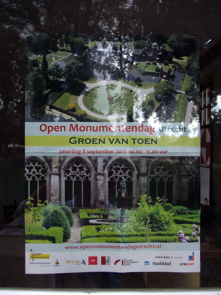 Poster of the `Open Monumentendag Utrecht` with photographs of the De Haar Castle