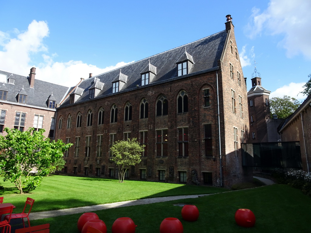 Inner garden and south side of the Centraal Museum, viewed from the terrace of the Museumcafé Centraal restaurant