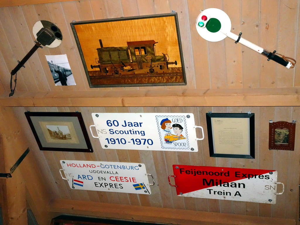 Old train items at Opa`s Museum at the Spoorwegmuseum